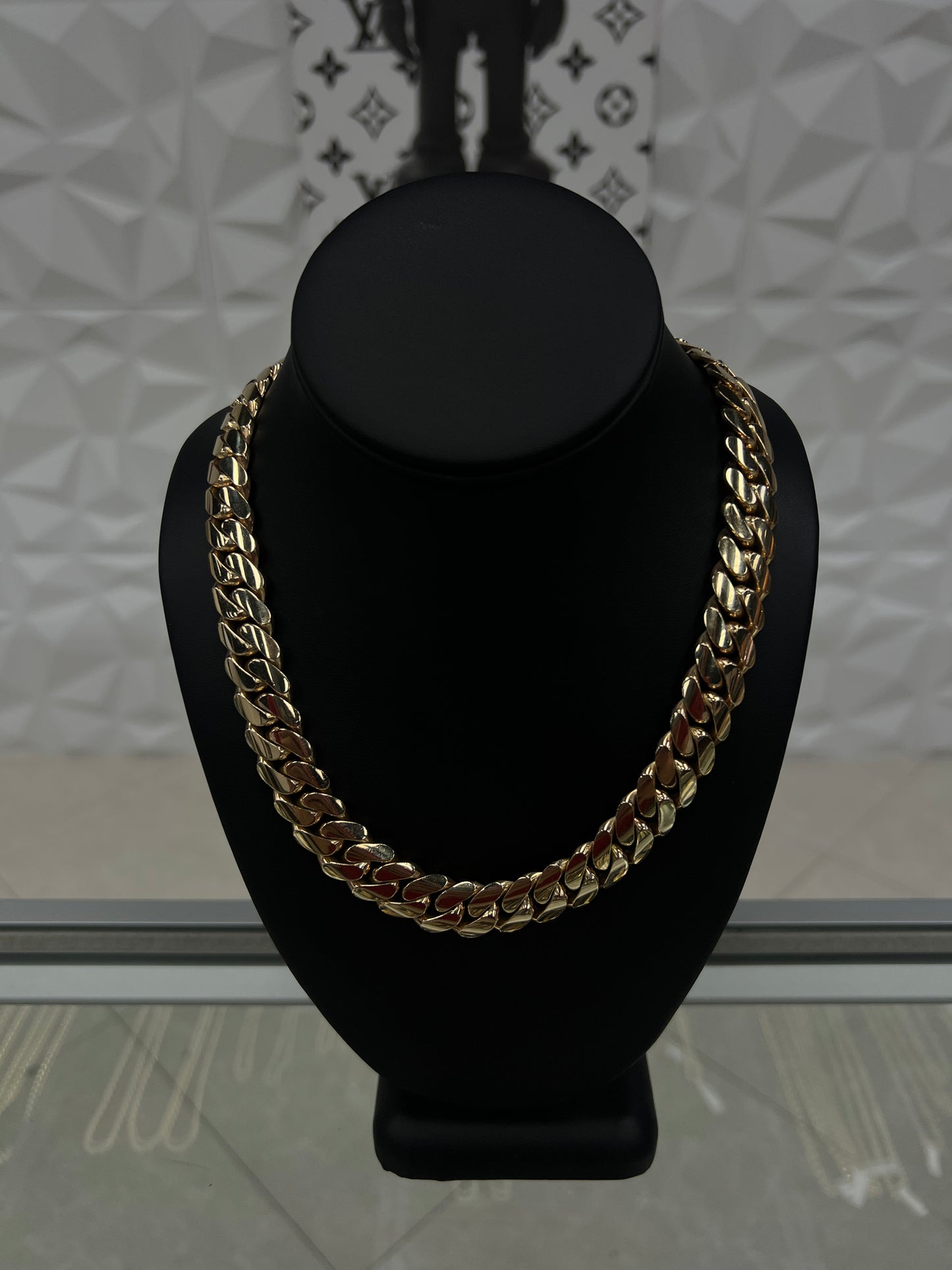 Solid 10k Miami Cuban 14.5 MM