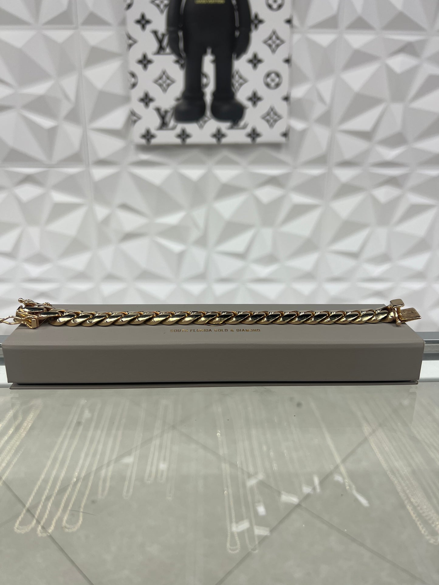 Solid 10k Gold Miami Cuban Bracelet with Box Lock 14.5 MM