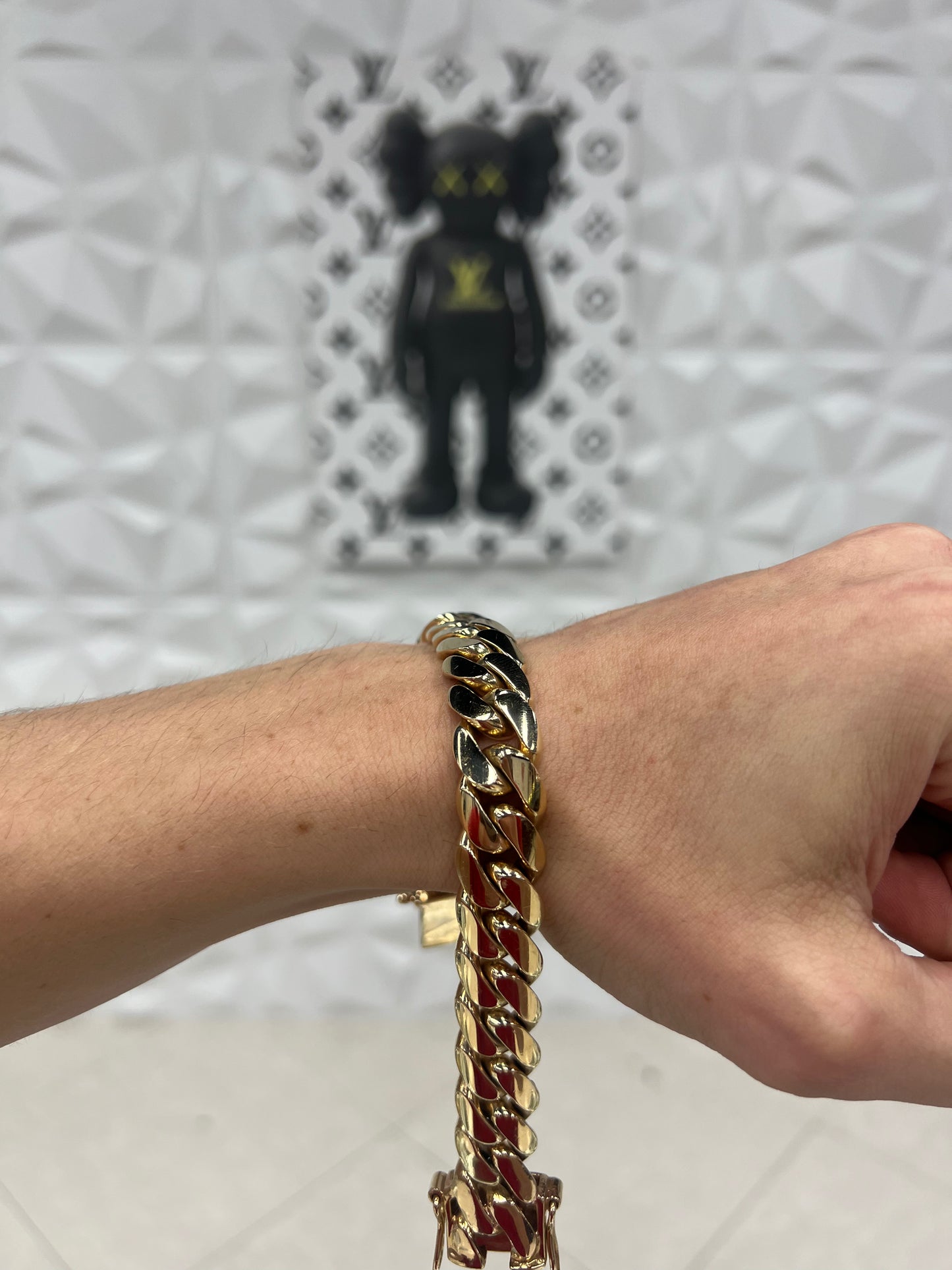 Solid 10k Gold Miami Cuban Bracelet with Box Lock 14.5 MM