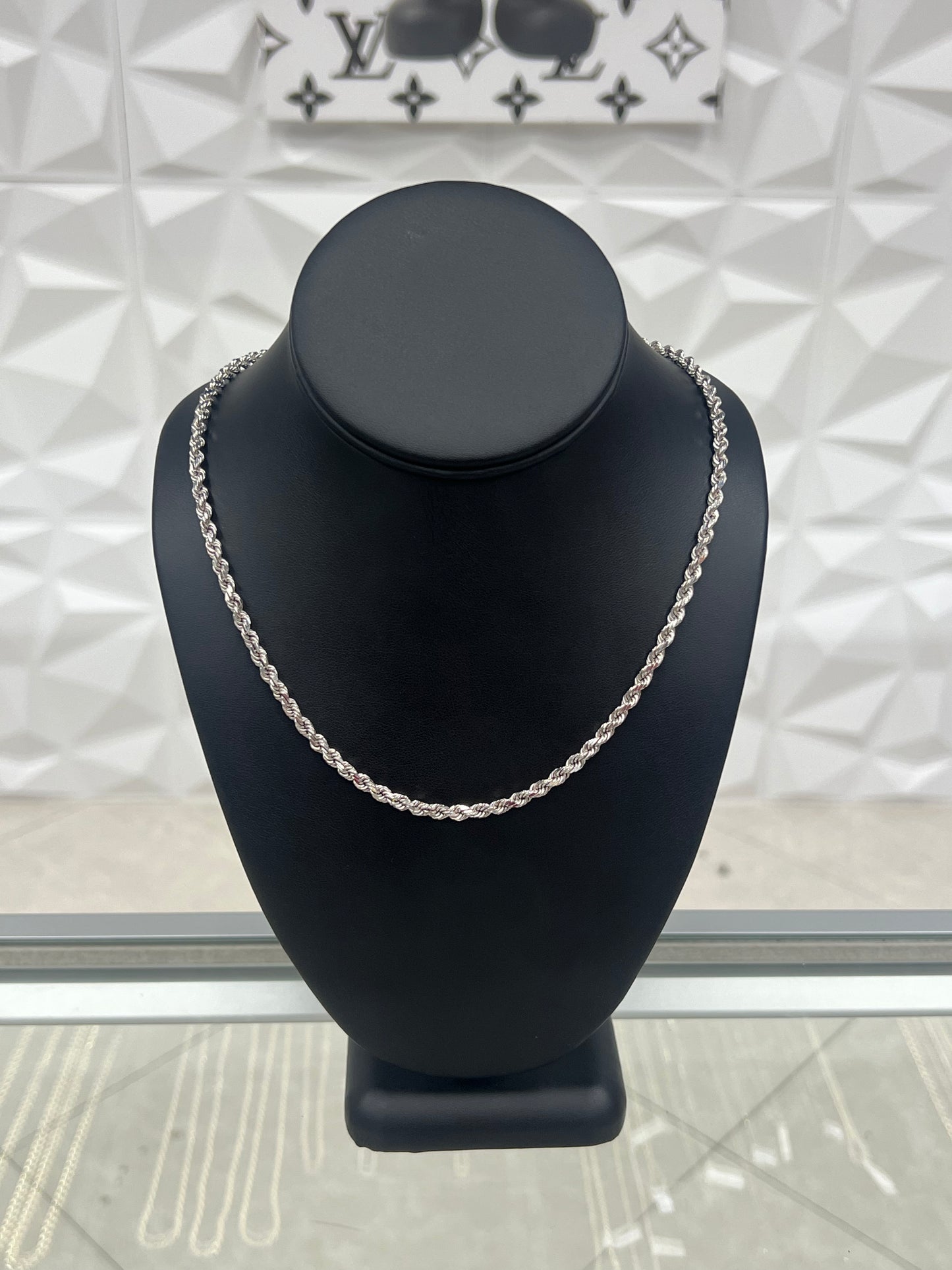 Solid 14k White Gold Rope