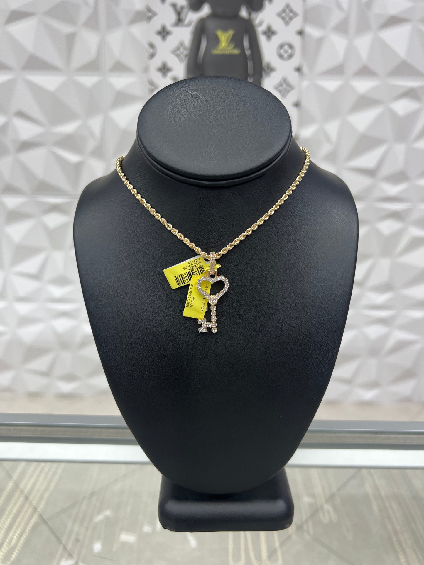 Natural Diamond Heart & Key