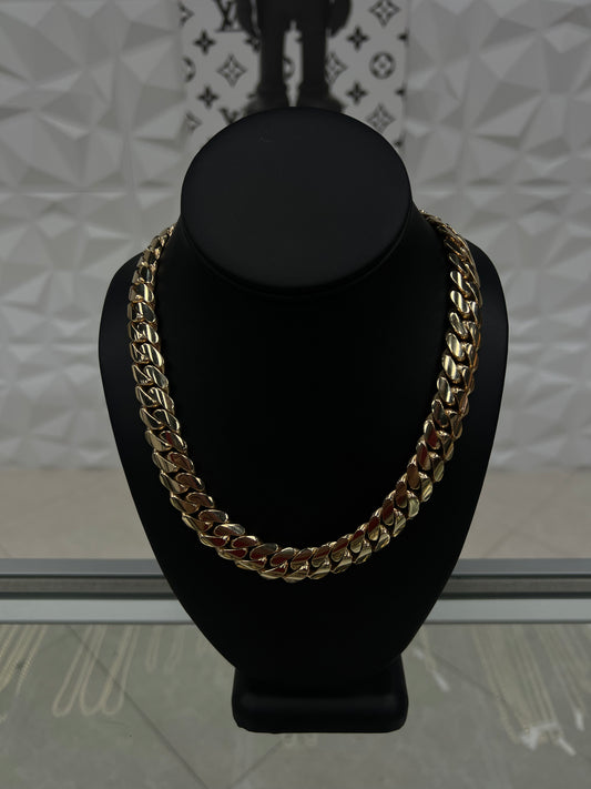 Solid 10k Miami Cuban 14.5 MM