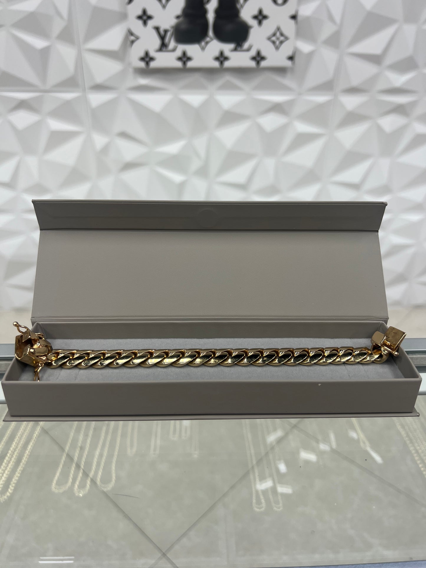 Solid 10k Gold Miami Cuban Bracelet with Box Lock 14.5 MM