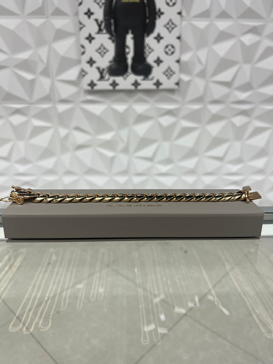 Solid 10k Gold Miami Cuban Bracelet with Box Lock 14.5 MM