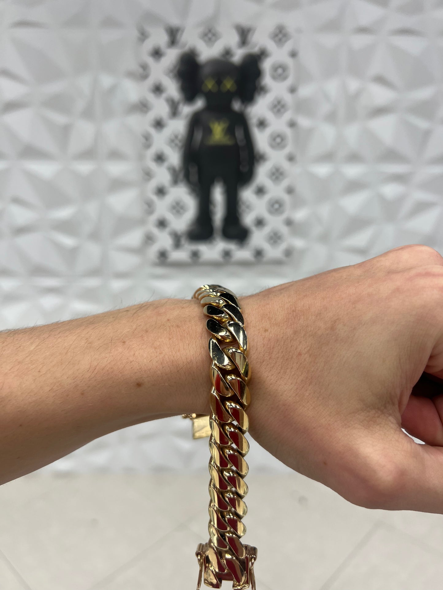 Solid 10k Gold Miami Cuban Bracelet with Box Lock 14.5 MM