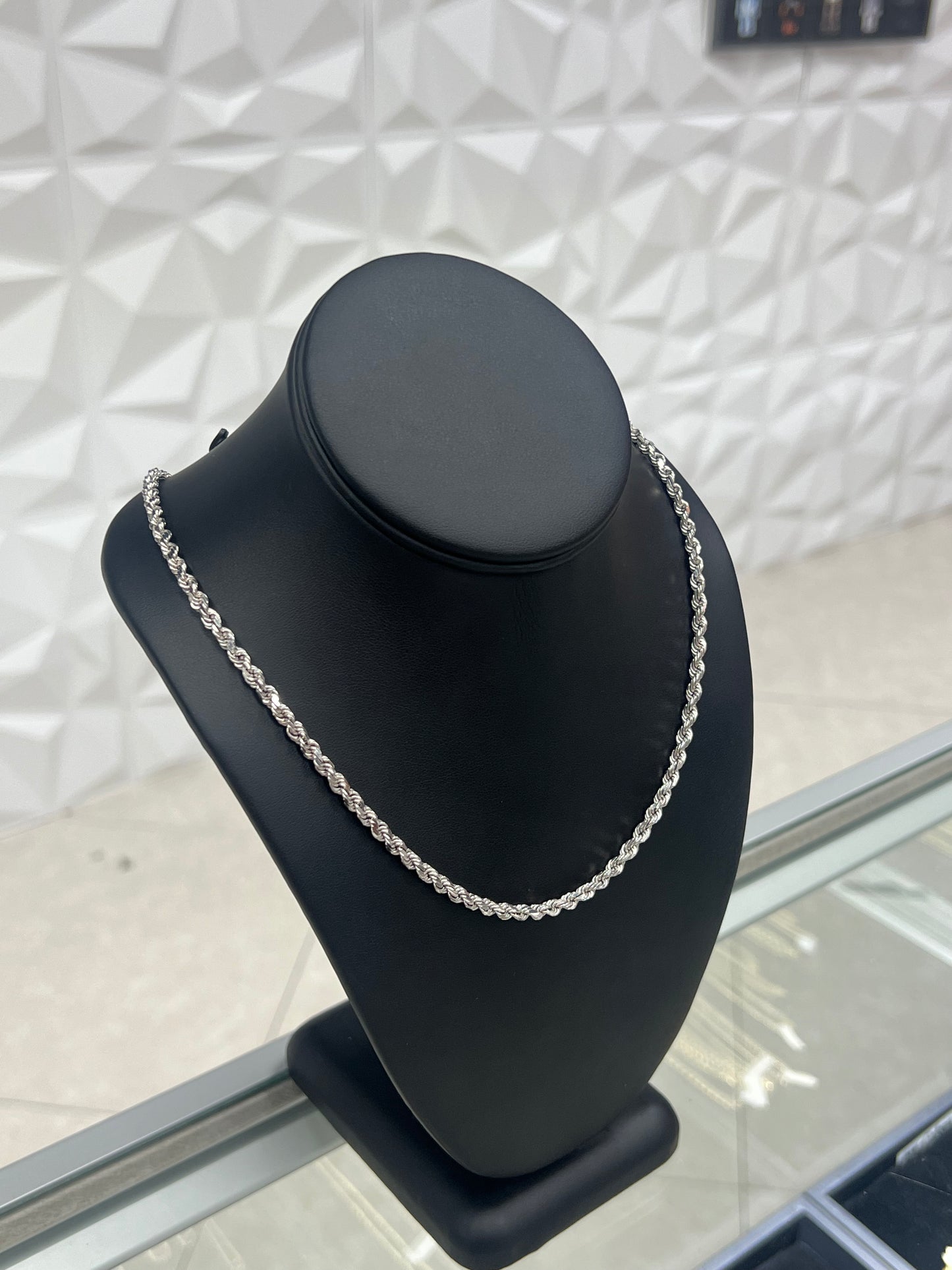 Solid 14k White Gold Rope