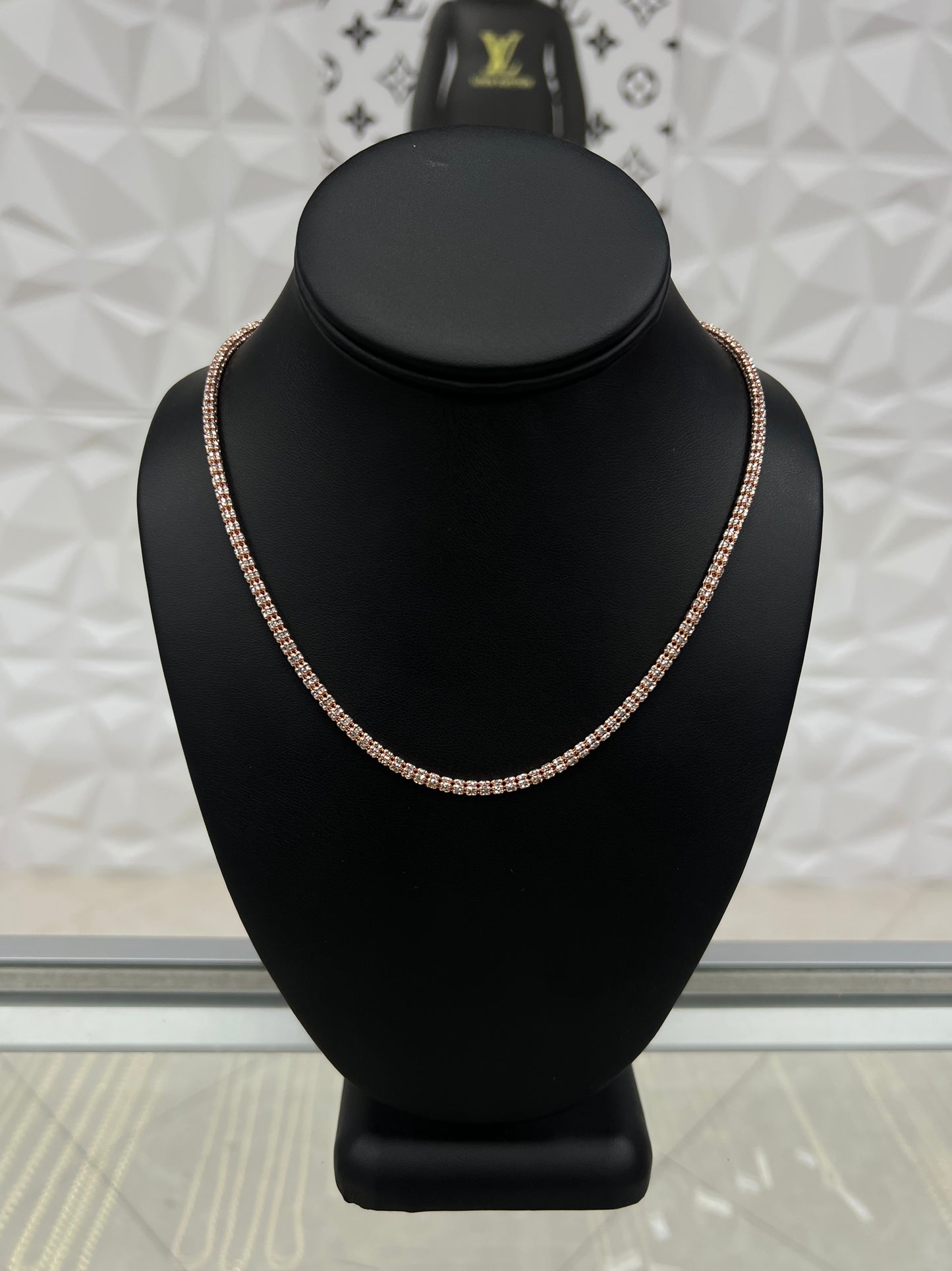10k Rose Gold Ice Chain