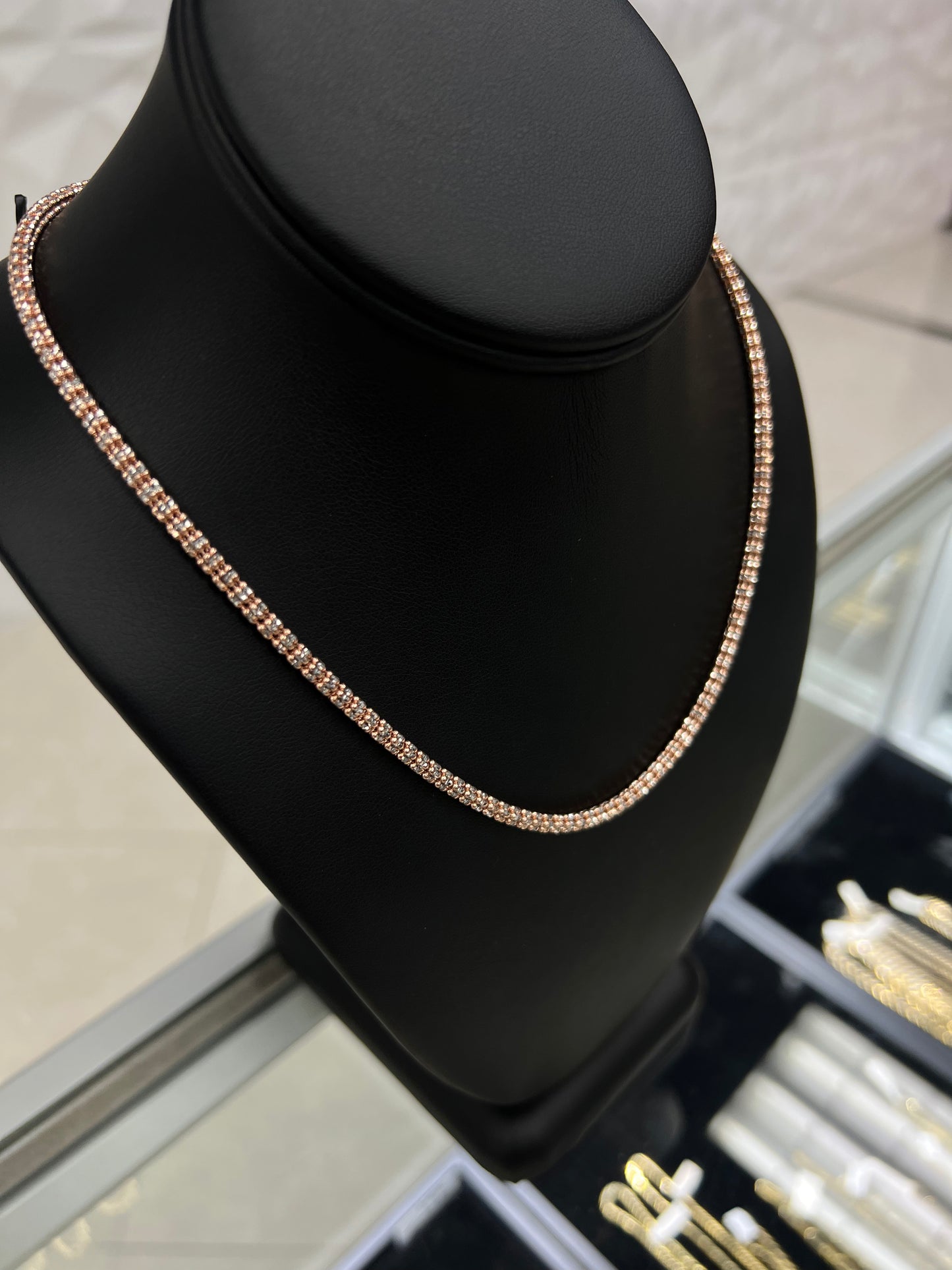 10k Rose Gold Ice Chain