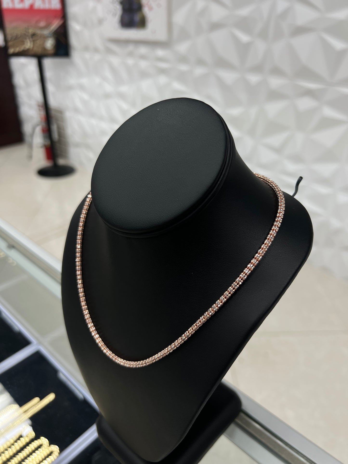 10k Rose Gold Ice Chain
