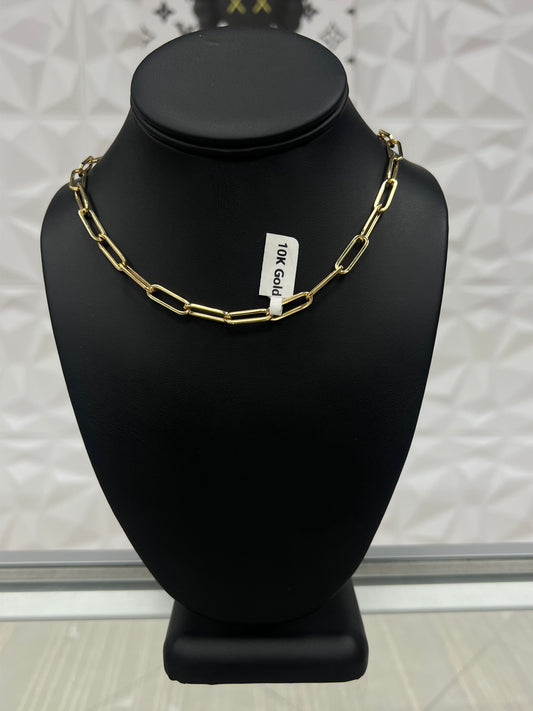 10k Gold Paper Clip Chain 6 MM